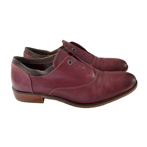 Hush Puppies‎ Red Leather Laceless Oxfords, Women’s Size 8 - Picture 5 of 10
